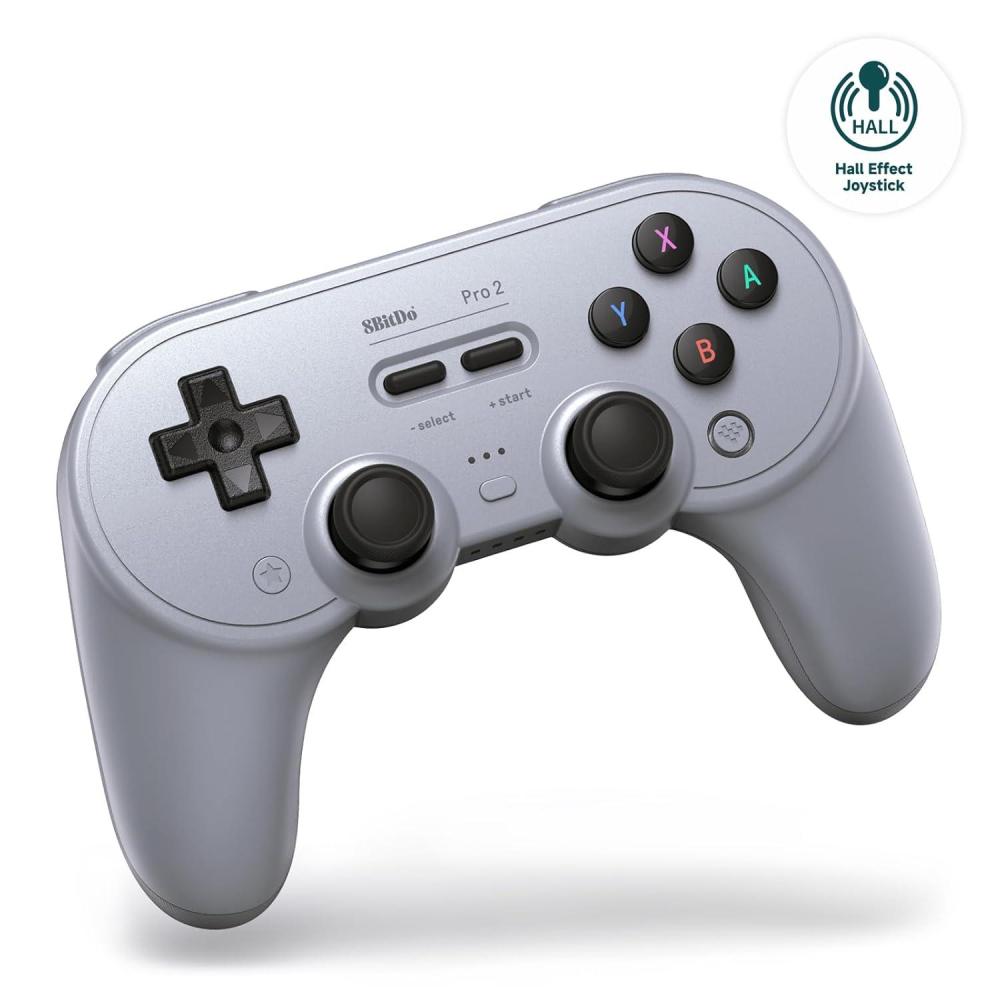 image8BitDo Pro 2 Bluetooth Controller for SwitchSwitch 2 Hall Effect Joysticks 2 Pro Back Paddle Buttons Wireless Gaming Controller for Switch PC Android and Steam Deck ampamp Apple Gray EditionGray Edition