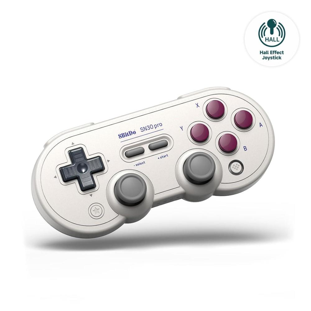 image8BitDo SN30 Pro Bluetooth Controller Hall Effect Joystick Update Compatible with Switch PC macOS Android Steam Deck ampamp Raspberry Pi GrayG Classic Edition
