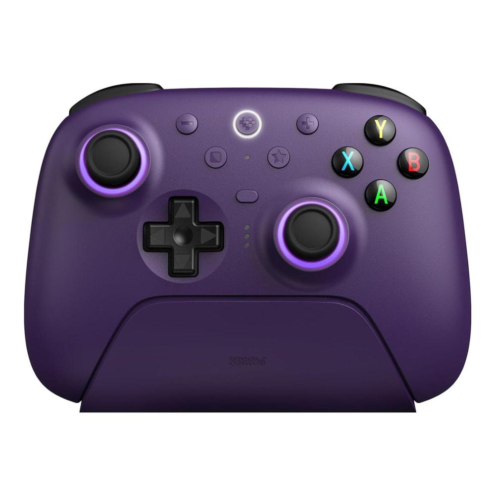 image8BitDo Ultimate 2 Wireless Controller for Windows PC Apple Steam ampamp Android Gaming Controller with TMR Joysticks HallTactile Triggers Motion Control RGB Fire Ring 1000Hz Polling Rate BlackPurple