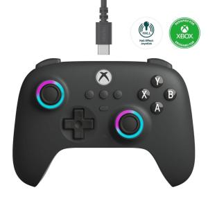 8BitDo Ultimate C Wired Controller for Xbox with Hall Effect Joysticks and Triggers, RGB Lighting Fire Ring, Compatible with Xbox Series X|S, Xbox One, Windows 10/11- Officially Licensed (Orange)(Dark Gray)
