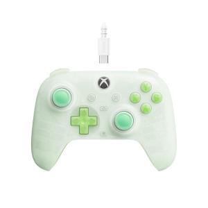 8BitDo Ultimate Mini Wired Controller for Xbox with RGB Lighting Fire Ring, Hall Effect Joysticks and Triggers, for Xbox Series X|S, Xbox One, Windows 10/11 – Officially Licensed (Translucent White)(Translucent Green)