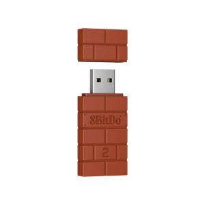 8BitDo Wireless USB Adapter 2 for Switch/Switch 2, Windows PC, Mac & Raspberry Pi, Compatible with Xbox Series X & S Controller, Xbox One Bluetooth Controller, Switch Pro and PS5 Controller (Black)(USB Adapter 2 Brown)