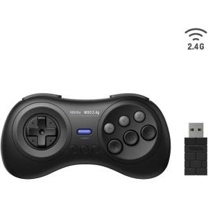 8Bitdo M30 2.4G Wireless Gamepad for Sega Genesis Mini and Mega Drive Mini and Switch with 6-Button Layout (Black)(Black)