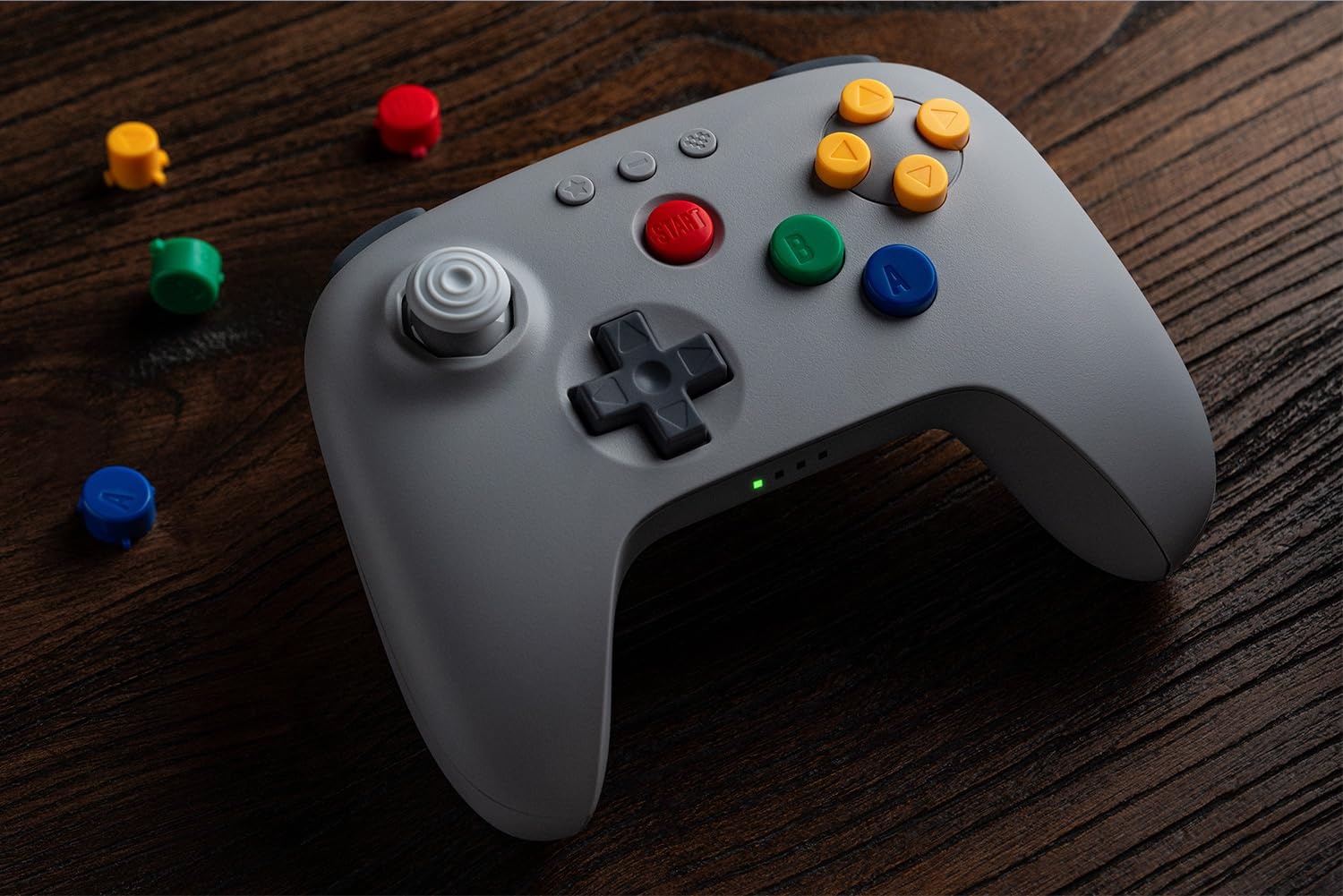 image:image8BitDo 64 Bluetooth Controller for Analogue 3D Switch Switch 2 Windows and Android OceanGrey