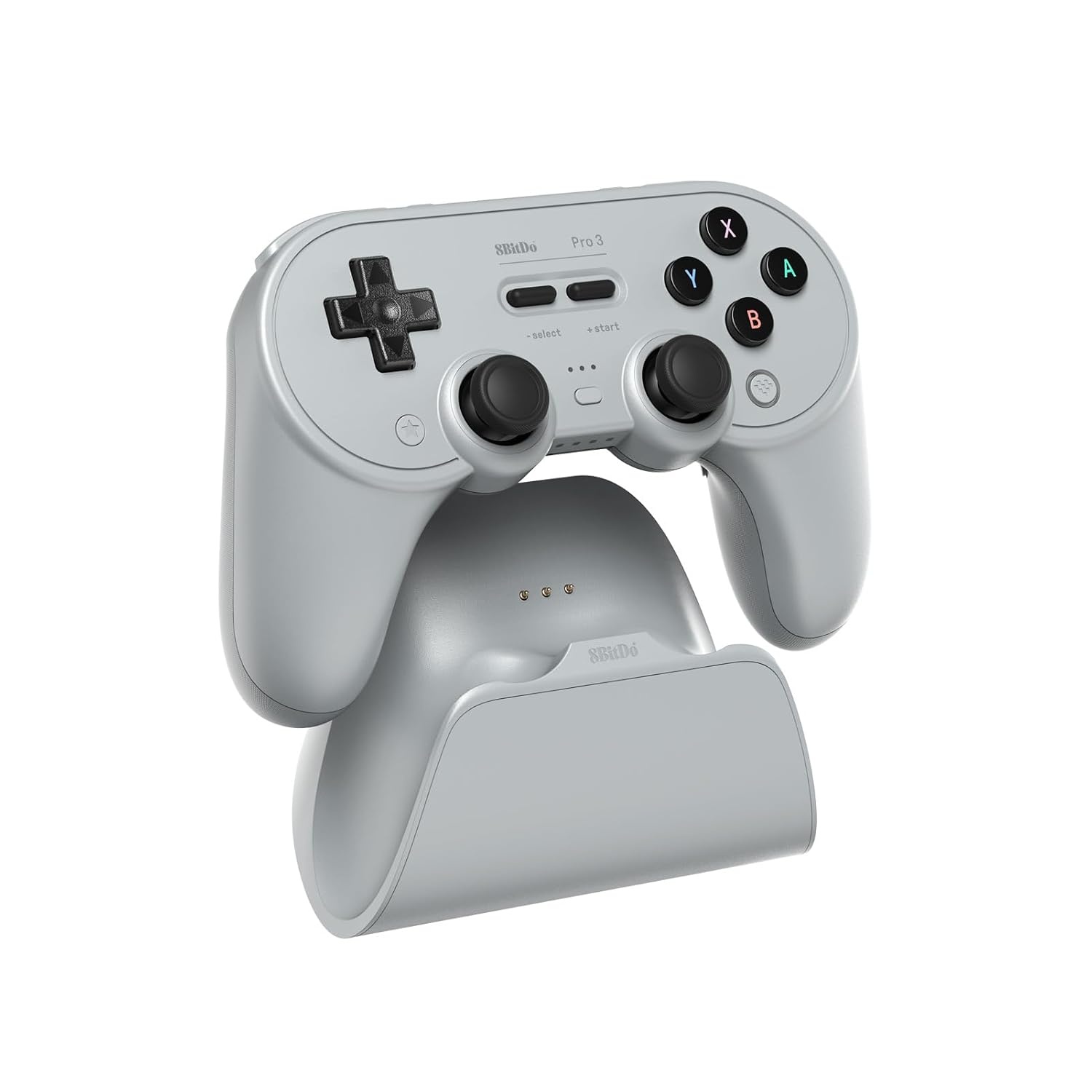 image:image8BitDo Pro 3 Bluetooth Controller for SwitchSwitch 2 TMR Joysticks Swappable ABXY Buttons Pro Back Buttons Charging Dock Hall Effect Triggers for Windows Apple SteamOS Android PurpleGray