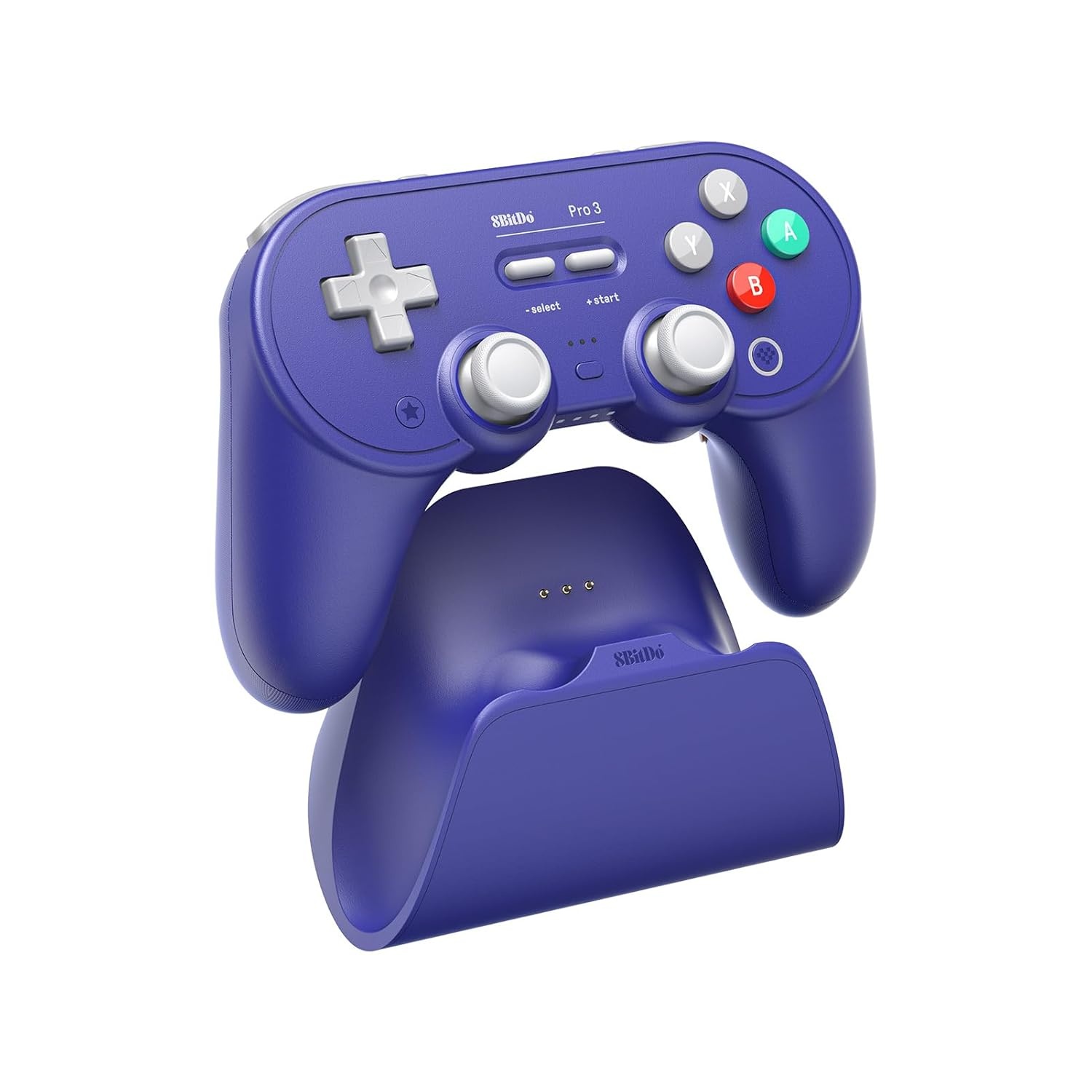 image:image8BitDo Pro 3 Bluetooth Controller for SwitchSwitch 2 TMR Joysticks Swappable ABXY Buttons Pro Back Buttons Charging Dock Hall Effect Triggers for Windows Apple SteamOS Android PurplePurple