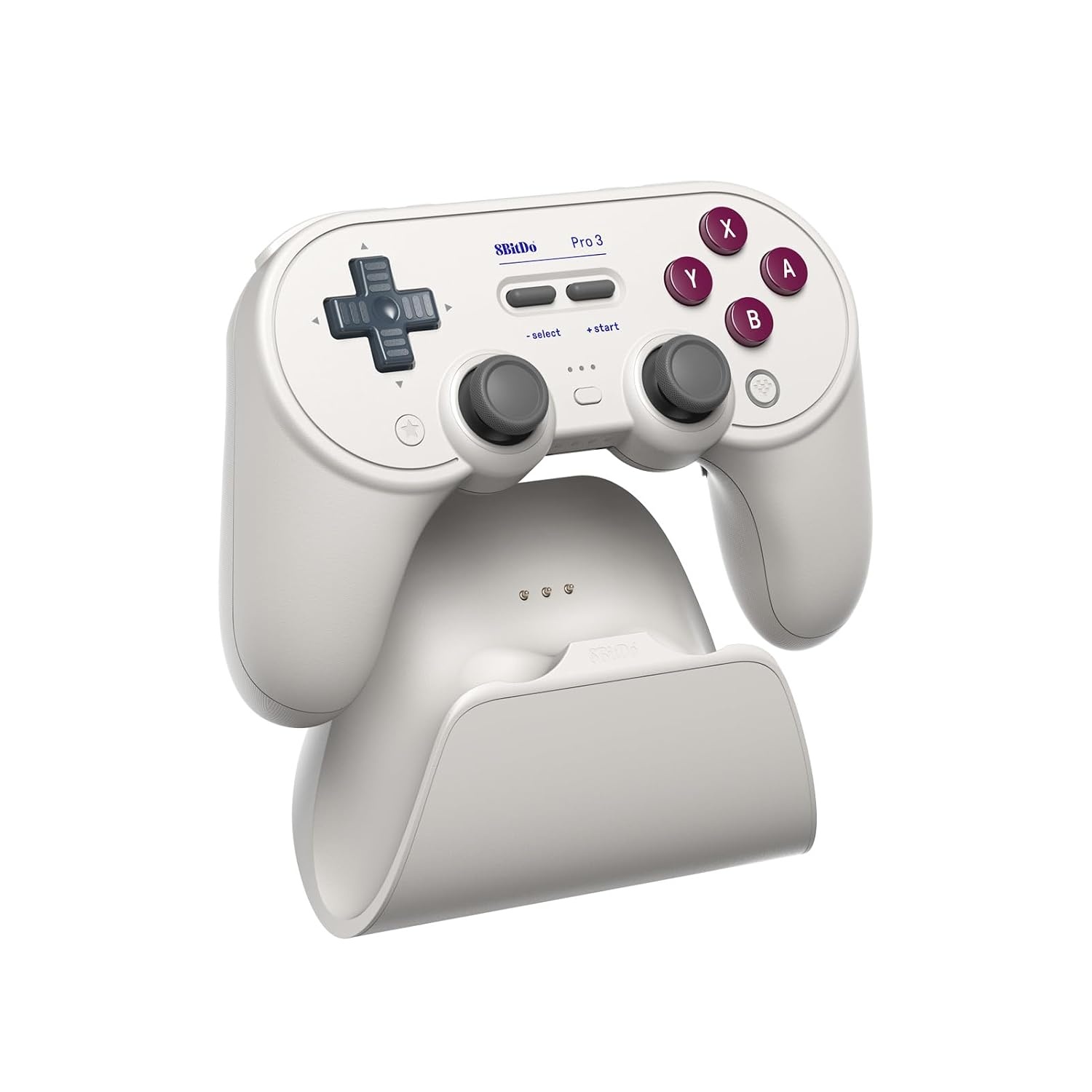 image:image8BitDo Pro 3 Bluetooth Controller for SwitchSwitch 2 TMR Joysticks Swappable ABXY Buttons Pro Back Buttons Charging Dock Hall Effect Triggers for Windows Apple SteamOS Android PurpleG Classic