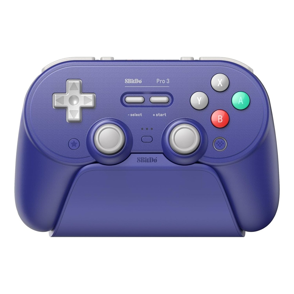 image:image8BitDo Pro 3 Bluetooth Controller for SwitchSwitch 2 TMR Joysticks Swappable ABXY Buttons Pro Back Buttons Charging Dock Hall Effect Triggers for Windows Apple SteamOS Android PurplePurple