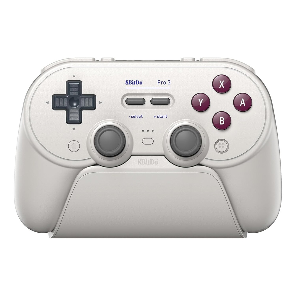 image:image8BitDo Pro 3 Bluetooth Controller for SwitchSwitch 2 TMR Joysticks Swappable ABXY Buttons Pro Back Buttons Charging Dock Hall Effect Triggers for Windows Apple SteamOS Android PurpleG Classic